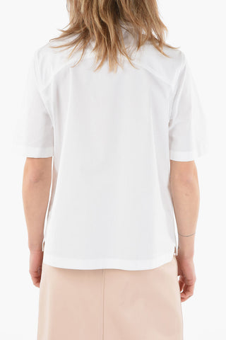 Camicia Boxy Fit Mezze Maniche con Taschino e Colletto a Punta