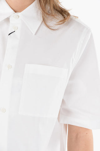 Camicia Boxy Fit Mezze Maniche con Taschino e Colletto a Punta