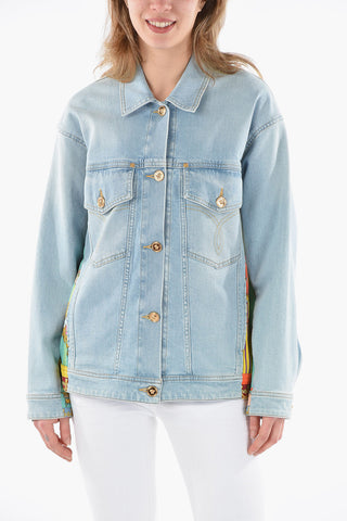 Denim Jacket with FOULARD ROYAL REBELLION Details