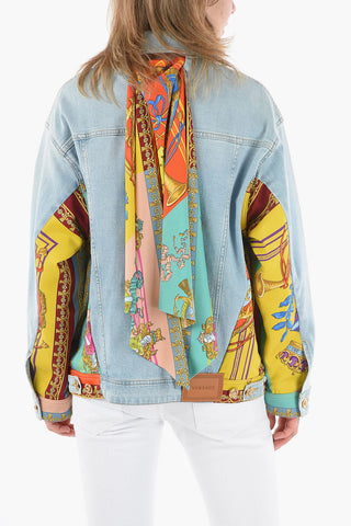 Denim Jacket with FOULARD ROYAL REBELLION Details
