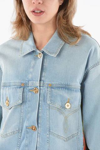 Denim Jacket with FOULARD ROYAL REBELLION Details