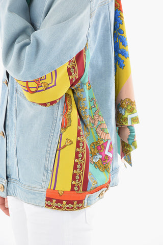 Denim Jacket with FOULARD ROYAL REBELLION Details