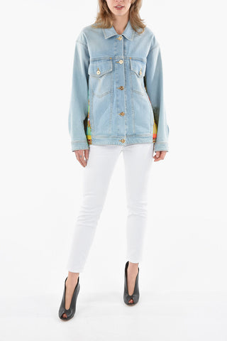 Denim Jacket with FOULARD ROYAL REBELLION Details