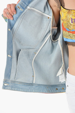Denim Jacket with FOULARD ROYAL REBELLION Details
