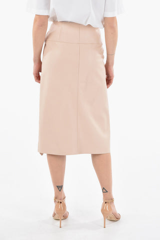 Leather Pencil Skirt with Belt