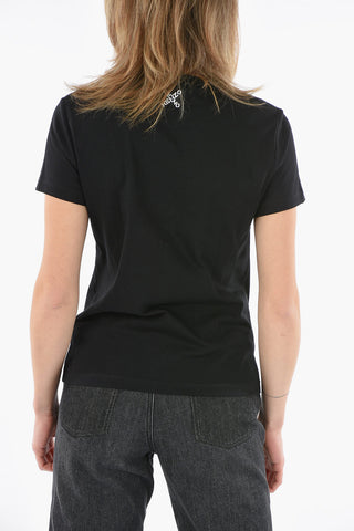 Crewneck T-shirt with Lettering Logo Print