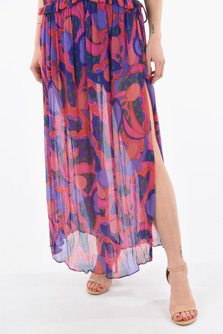 Silk-chiffon ALSAW Sleeveless Dress with Waist Drawstring
