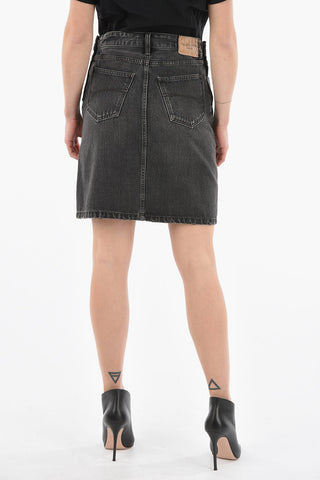 Denim Skirt with Side Zipped Fastening