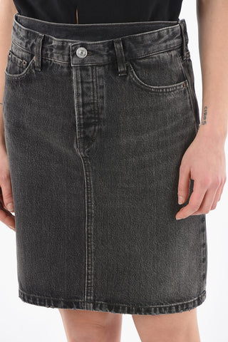Denim Skirt with Side Zipped Fastening