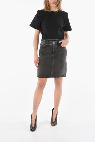 Denim Skirt with Side Zipped Fastening