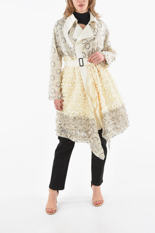 TAO Double-breasted Ruffled Reversible Trench