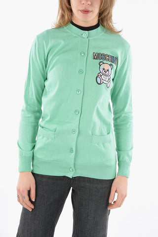 COUTURE! Cardigan in Cotone con Patch THIS IS NOT A MOSCHINO TOY