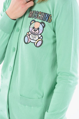COUTURE! Cardigan in Cotone con Patch THIS IS NOT A MOSCHINO TOY