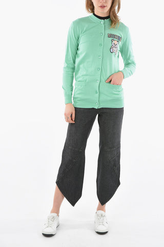 COUTURE! Cardigan in Cotone con Patch THIS IS NOT A MOSCHINO TOY
