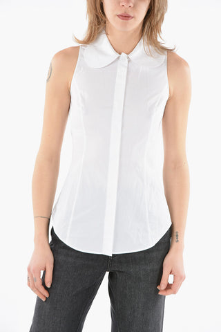 COUTURE! Cotton-poplin LADIES WHO LUNCH Sleeveless Shirt