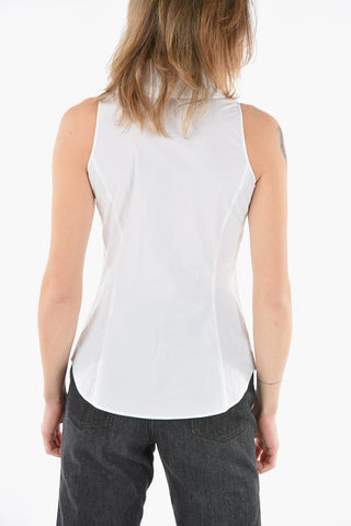 COUTURE! Cotton-poplin LADIES WHO LUNCH Sleeveless Shirt