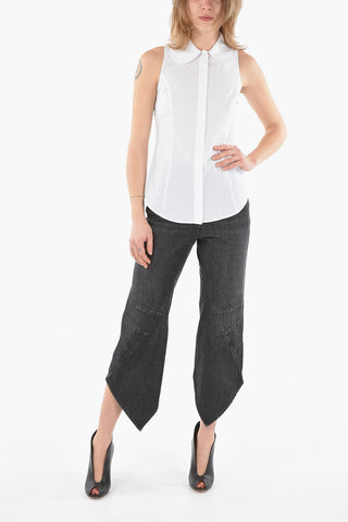 COUTURE! Cotton-poplin LADIES WHO LUNCH Sleeveless Shirt