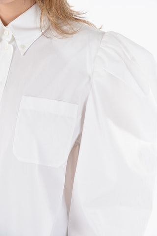 Button Down Shirt with Puffed Sleeve