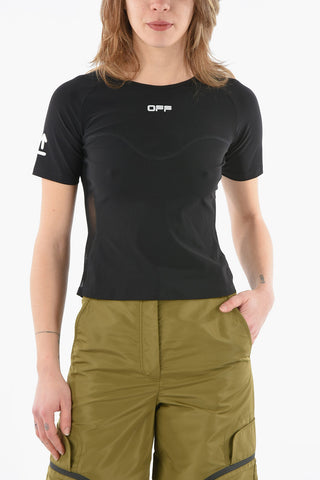 ACTIVE Crop Top a Maniche Corte in Tessuto Tecnico