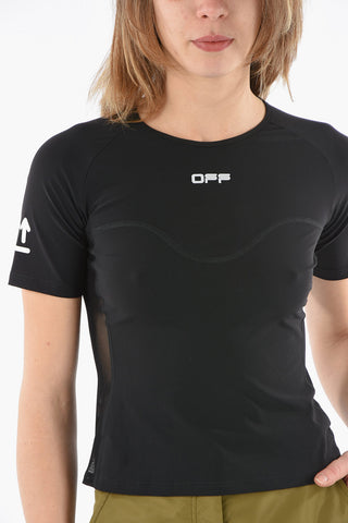 ACTIVE Crop Top a Maniche Corte in Tessuto Tecnico