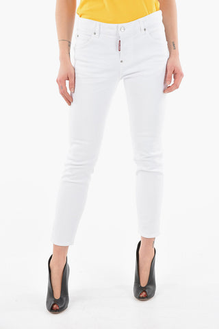 WHITE BULL Tapered-fit COOL GIRL Denims with Logo Patch 14,5cm