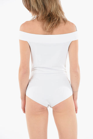 Stretchy Boat Neckline Bodysuit