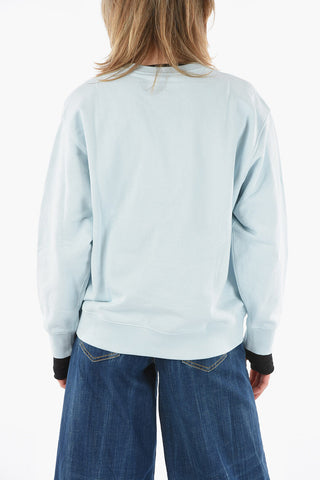 Brushed-cotton Crewneck Sweatshirt with TIGER CREST Logo Print