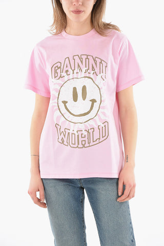 T-shirt Girocollo con Stampa SMILE