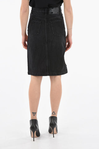 Longuette in Denim METEOR con Dettagli Cut Out