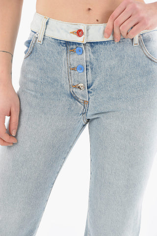 Jeans Cropped Fit BUTTONS con Passanti