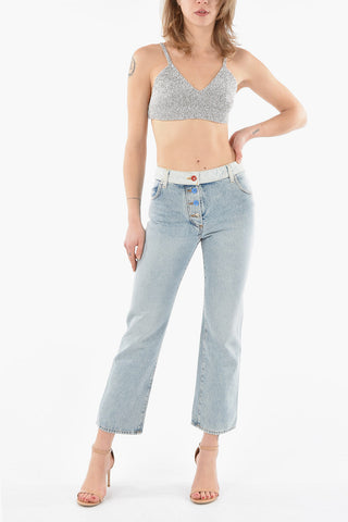 Jeans Cropped Fit BUTTONS con Passanti