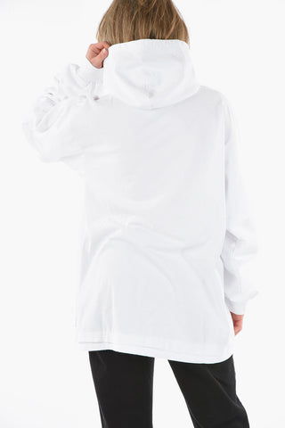 T-shirt A Manica Lunga Con Cappuccio e Stampa Logo