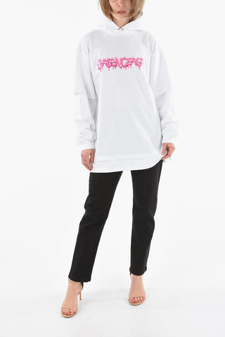 T-shirt A Manica Lunga Con Cappuccio e Stampa Logo