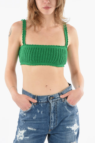 Knit-cotton CARIBBEAN VIBES Cropped Top