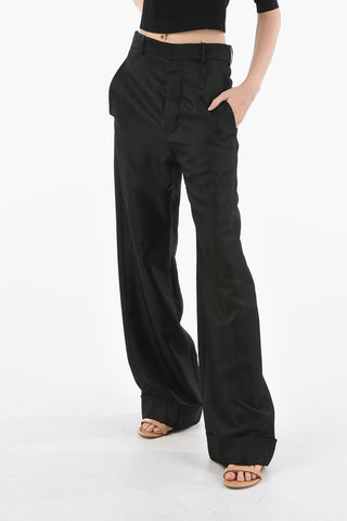 Pantaloni Slouchy BONNE in Gabardine con Risvolto alla Caviglia