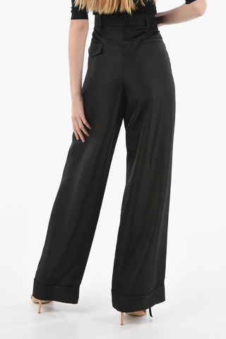 Pantaloni Slouchy BONNE in Gabardine con Risvolto alla Caviglia