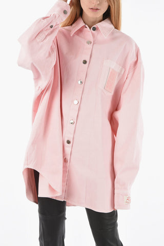 Oversized Denim Shirt With Breast Pocket