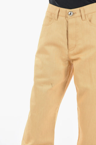 Jeans Regular Fit in Pigmenti di Cotone Spalmato 21cm