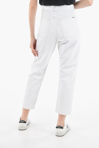 ETOILE Cropped NEASR Denims with Applicated Logo 17cm