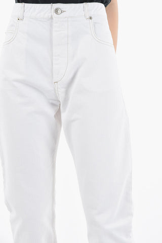 ETOILE Cropped NEASR Denims with Applicated Logo 17cm