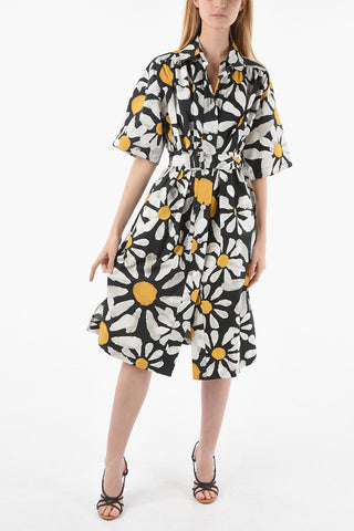 Floral Patterned EUPHORIA Cotton Midi Shirt Dress
