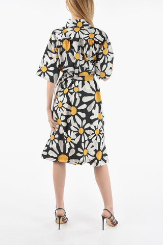 Floral Patterned EUPHORIA Cotton Midi Shirt Dress