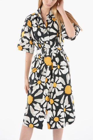 Floral Patterned EUPHORIA Cotton Midi Shirt Dress