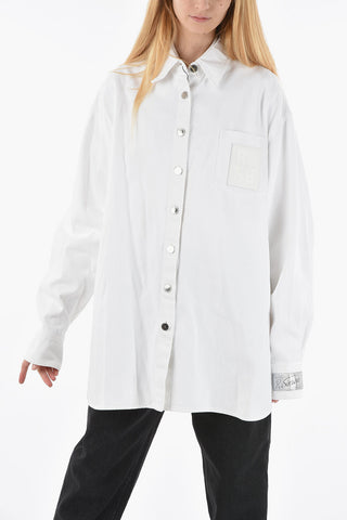Oversized Denim Shirt With Breast Pocket
