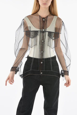 ARTISANAL Visible Stitching Destructured Mesh Shirt