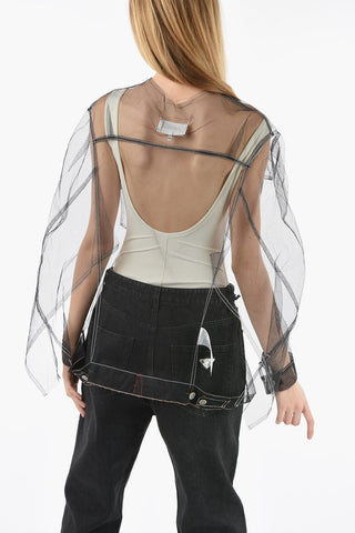 ARTISANAL Visible Stitching Destructured Mesh Shirt