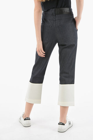 Jeans a Palazzo FISHERMAN con Orli a Contrasto 20cm