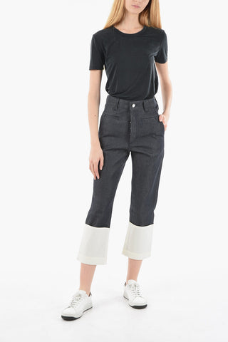 Jeans a Palazzo FISHERMAN con Orli a Contrasto 20cm