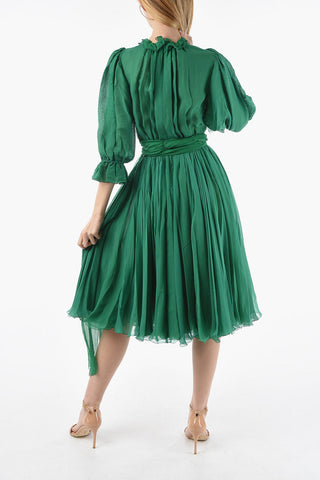 Belted Silk Dress