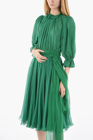 Belted Silk Dress